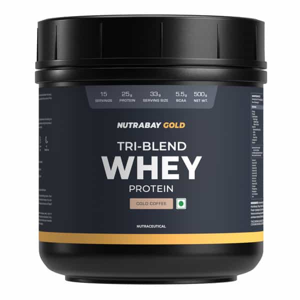 Nutrabay Gold Tri-Blend Whey Protein Cafe Mocha - 500G