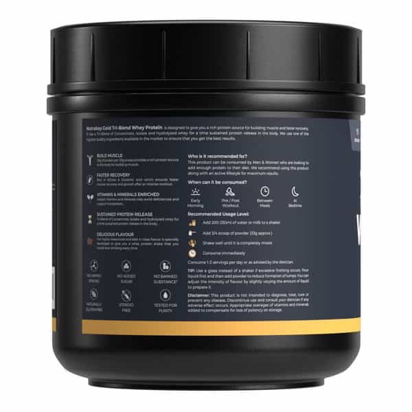 Nutrabay Gold Tri-Blend Whey Protein Cafe Mocha - 500G