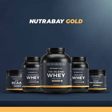 Nutrabay Gold Tri-Blend Whey Protein Cafe Mocha - 500g