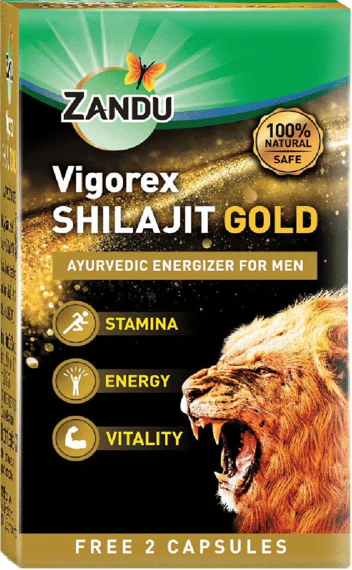 Zandu Vigorex Shilajit Gold | For Stamina | Energy & Vitality | 10+2 Capsules