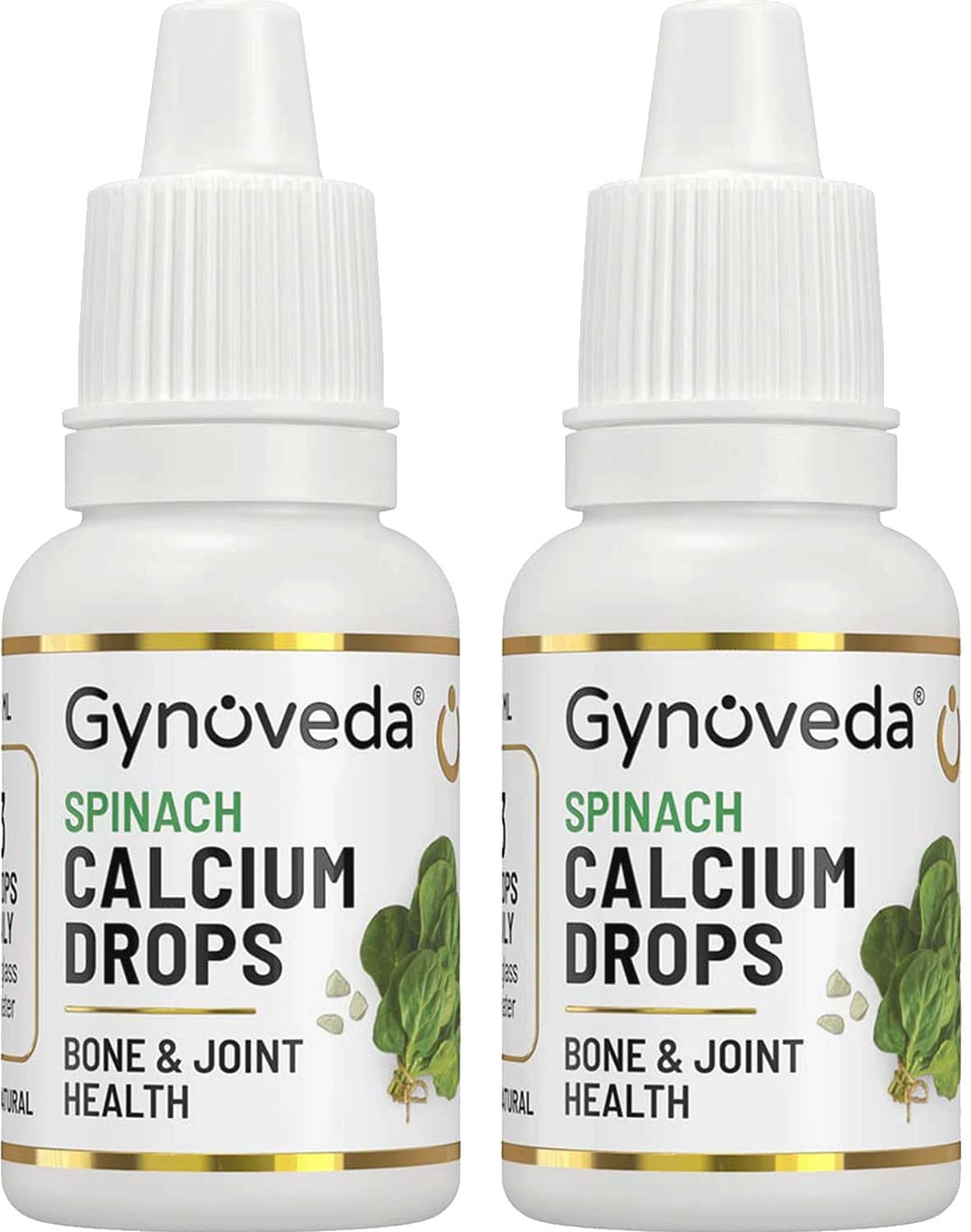 Gynoveda Spinach Calcium Drops. For Healthy Bones Joint Muscle Eye Hair Teeth Nail- 30ml (Pack Of 2)