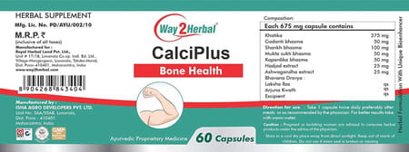 Way2herbal Calci Plus Bone Health 675Mg - 60 Capsules