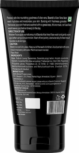 Beardo Naturals Skin Hydrating Aloe Vera Facewash - 100 Ml