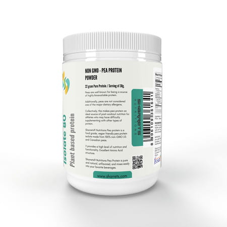 Sharrets Vegan Pea Protein Isolate Powder 80 - Vanilla - Gluten Free | Pack Of 3 | 200g Each
