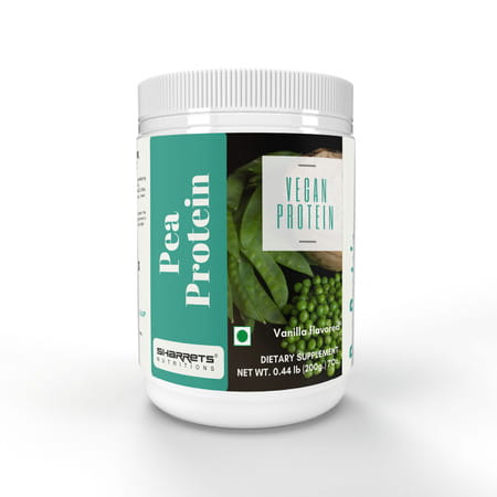 Sharrets Vegan Pea Protein Isolate Powder 80 - Vanilla - Gluten Free | Pack Of 3 | 200g Each