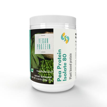 Sharrets Vegan Pea Protein Isolate Powder 80 - Vanilla - Gluten Free | Pack Of 3 | 200g Each