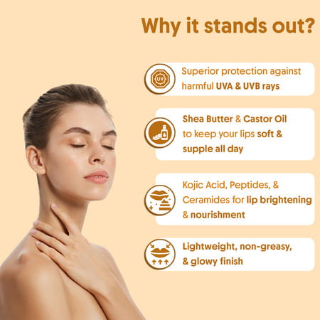 Aravi Organic Lip Glowy Balm With Spf 50 Pa+++ | 5 Gm