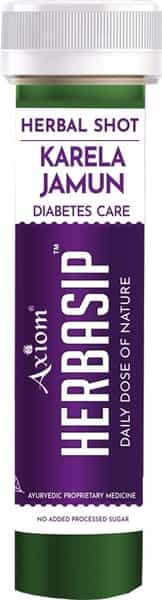 Axiom Herbasip Shots Karela Jamun Health Juice (Pack Of 12 Shots) Bottle Of 50 Ml