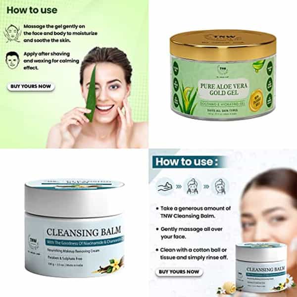 Tnw The Natural Wash Combo With Cleansing Balm & Pure Aloe Vera Gold Gel
