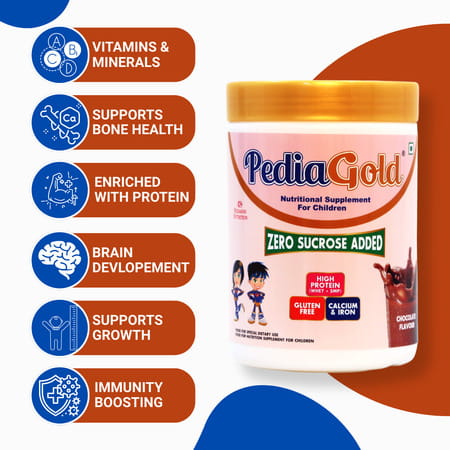 Pediagold | Sucrose-Free Nutrition Drink For Children | 400g | Chocolate Flavour