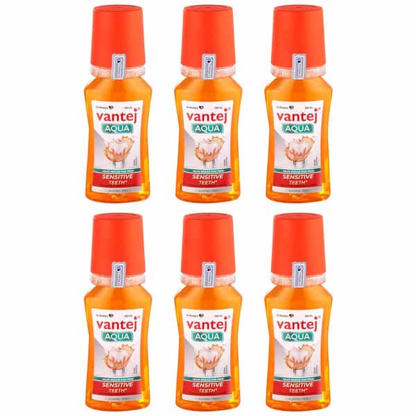 Vantej Mouthwash Aqua For Sensitive Teeth 100Ml (Pack Of 6)