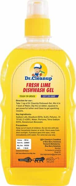 Dr Cleanup Fresh Lime Dishwash Gel - 500Ml