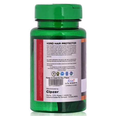 Cipzer Kero Hair Protector 60 Capsules | Supports Hair Strength| Growth & Scalp Health