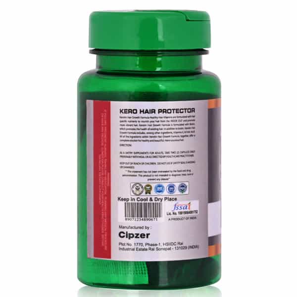 Cipzer Kero Hair Protector 60 Capsules | Supports Hair Strength| Growth & Scalp Health