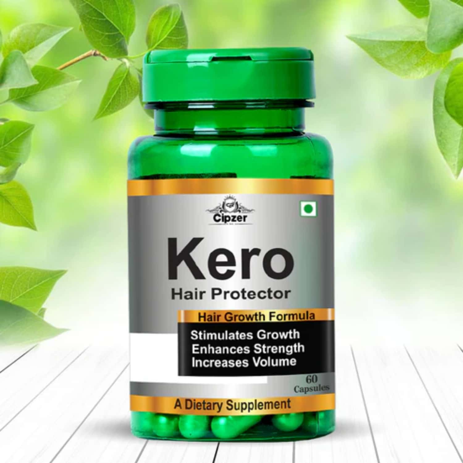 Cipzer Kero Hair Protector 60 Capsules | Supports Hair Strength| Growth & Scalp Health