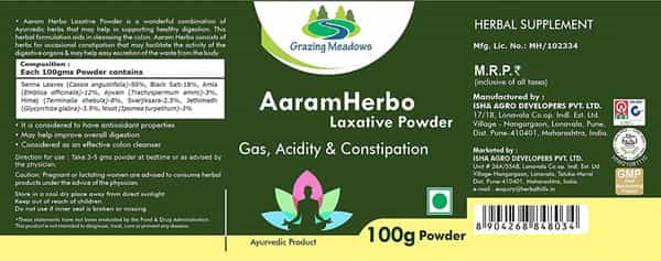 Grazing Meadows Aaram Herbo Powder - 100 Gms (Pack Of 4)
