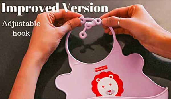 Fisher Price Ultracare Easy Clean Silicon Baby Bib. Ideal For Weaning Babies 4 Month Plus Pink