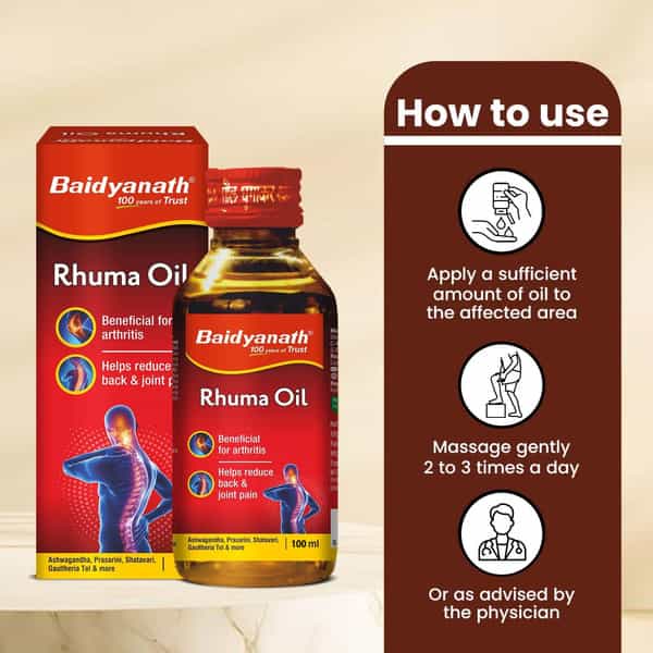 Baidyanath Ayurved Rhuma Oil 100Ml | Joint Pain | Arthritis & Sciatica Relief
