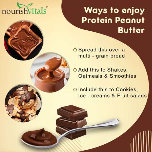 Nourishvitals Protein Peanut Butter Dark Chocolate) With Whey Protein No Added Salt Or Oils 750 G