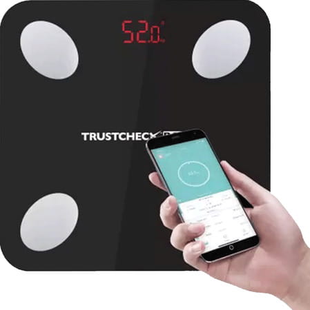 Trustcheck Smart Compositio Weight Weighing Machine & Blood Glucometer G+ & 10 Strips + Relaxo Kit