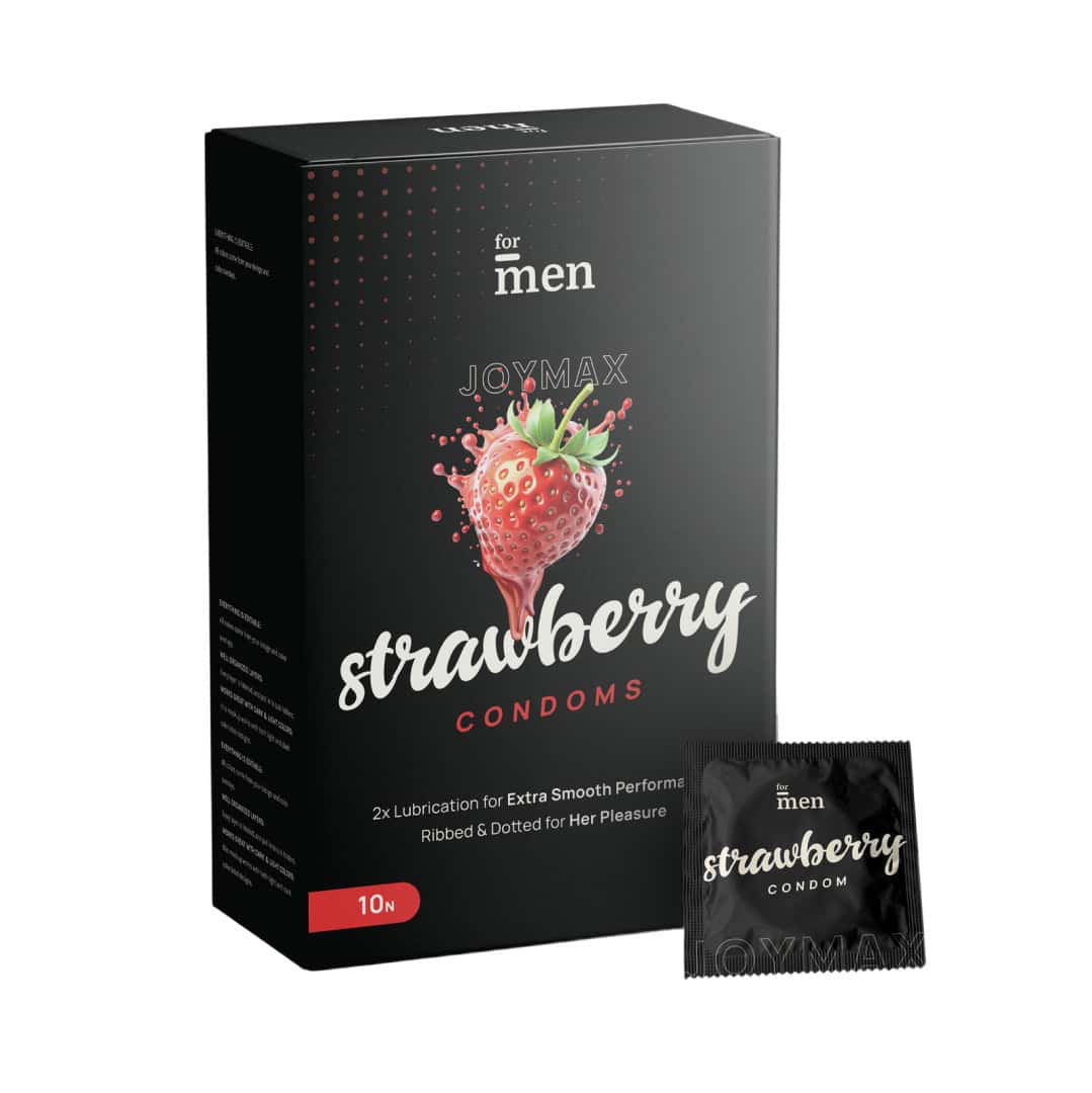Formen Joymax Dotted & Lubricated Strawberry Flavor Box Of 10 Condoms