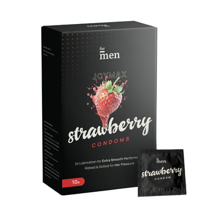 Formen Joymax Dotted & Lubricated Strawberry Flavor Box Of 10 Condoms