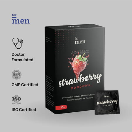 Formen Joymax Dotted & Lubricated Strawberry Flavor Box Of 10 Condoms