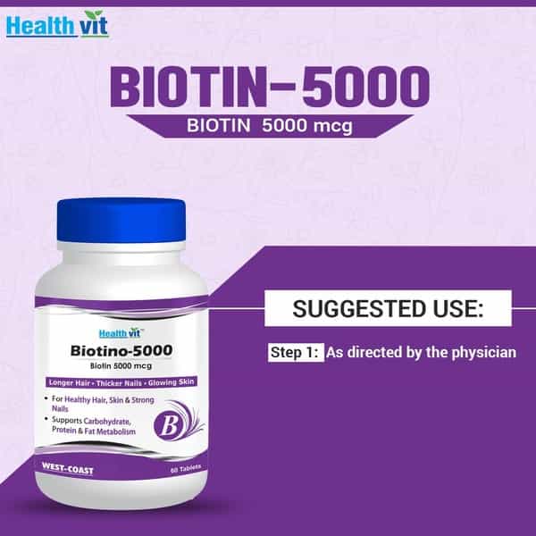Healthvit Biotino - 5000 Biotin  Multivitamin Tablets  Bottle Of 60