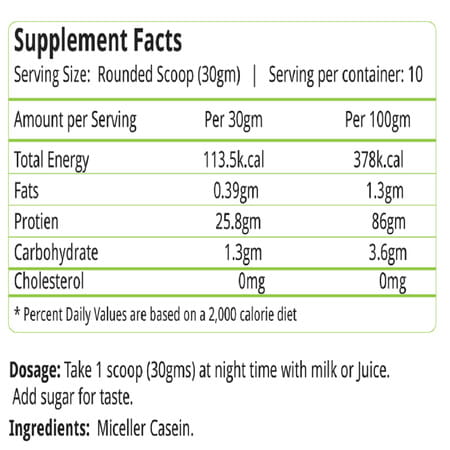 Natures Velvet Casein Protein | Vegetarian And Natural | 300 Gms