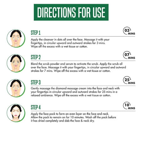 Nature'S Essence Brightening Diamond Facial Kit | Glowing Skin | Diamond & Saffron Infused | 230g