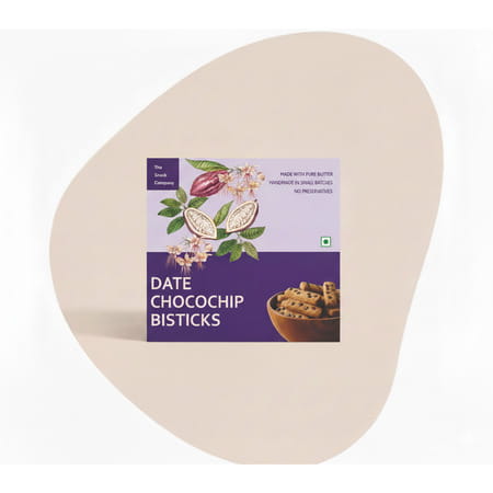 The Snack Company Date Chocochip Bistick | Wheat Biscuits | Zero Maida - 130g