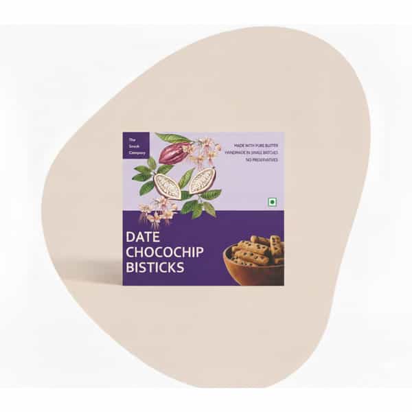 The Snack Company Date Chocochip Bistick | Wheat Biscuits | Zero Maida - 130G