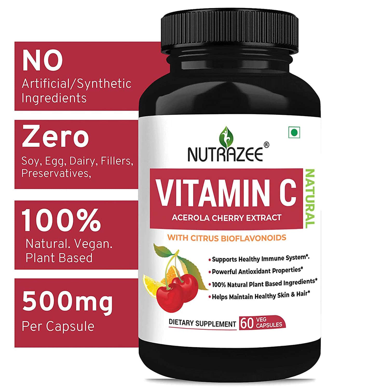 Buy NUTRAZEE NATURAL VITAMIN C PLANT BASED ACEROLA CHERRY EXTRACT 60 