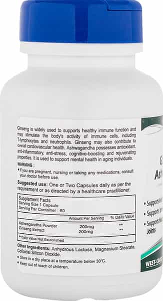 Healthvit Ginseng With Ashwagandha - 60 Capsules