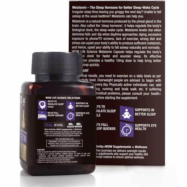 Wow Life Science Melatonin 3 Mg - 60 Vegetarian Capsules