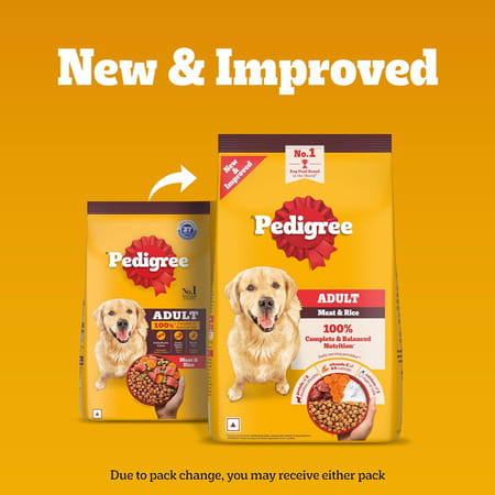 Pedigree Adult Dry Dog Food | Meat & Rice | 20 Kg | Contains 37 Essential Nutrients