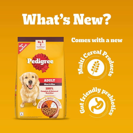 Pedigree Adult Dry Dog Food | Meat & Rice | 20 Kg | Contains 37 Essential Nutrients