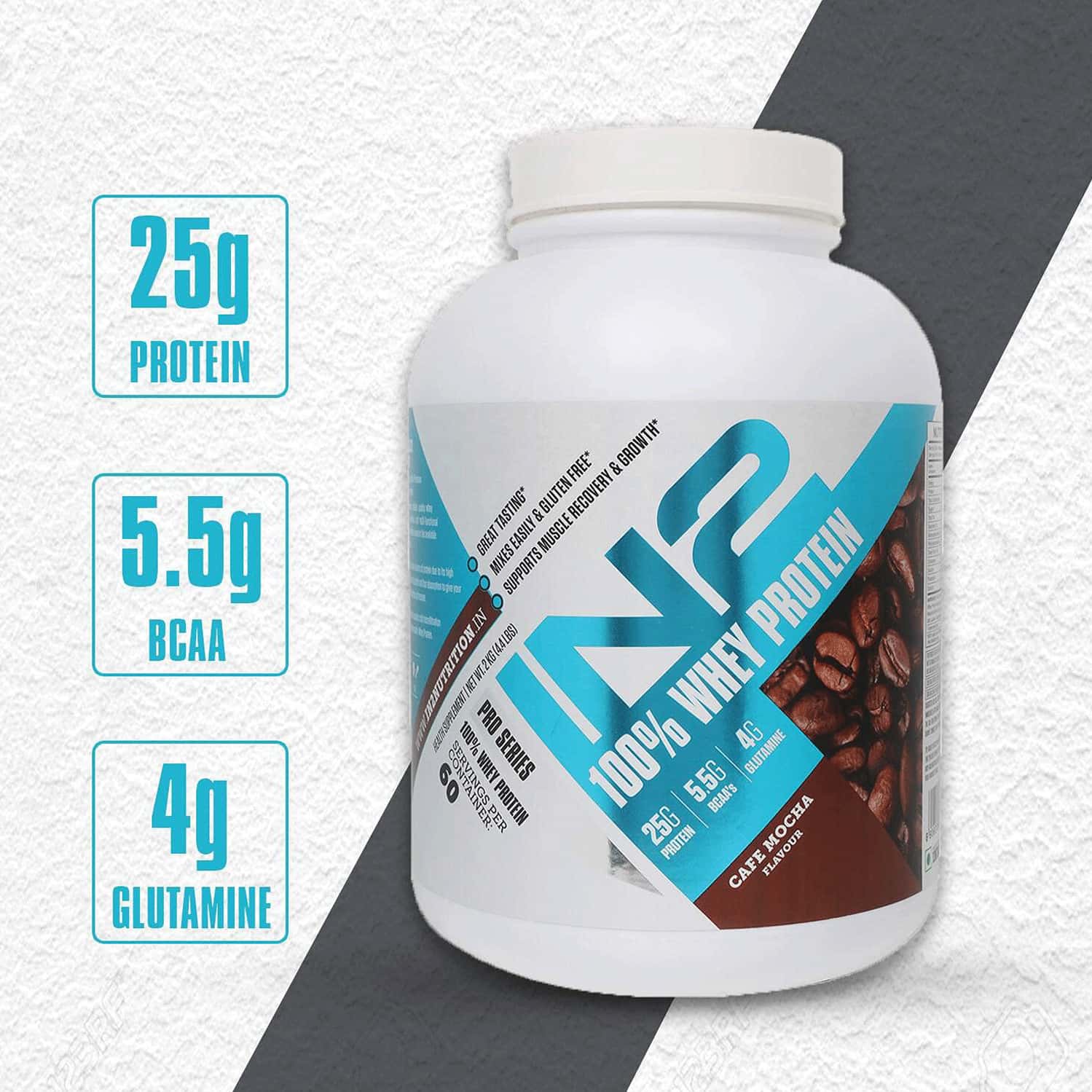 Buy IN2 100 WHEY PROTEIN 2KG (CAFE MOCHA) 25G PROTEIN 5.5G BCAAS 4G