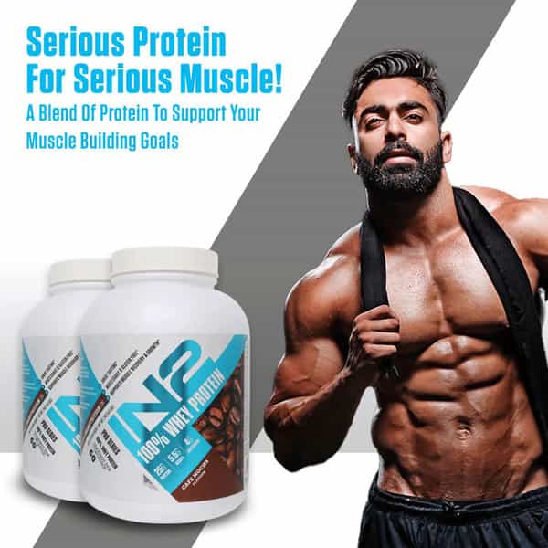 In2 100% Whey Protein 2Kg (Cafe Mocha) 25G Protein 5.5G Bcaas 4G Glutamine