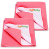 Oyo Baby- Waterproof Baby Bed Protector For Anti-Piling Fleece Pack Of 2 (140Cm X 100Cm) Salmon Rose