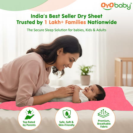 Oyo Baby- Waterproof Baby Bed Protector For Anti-Piling Fleece Pack Of 2 (140Cm X 100Cm) Salmon Rose