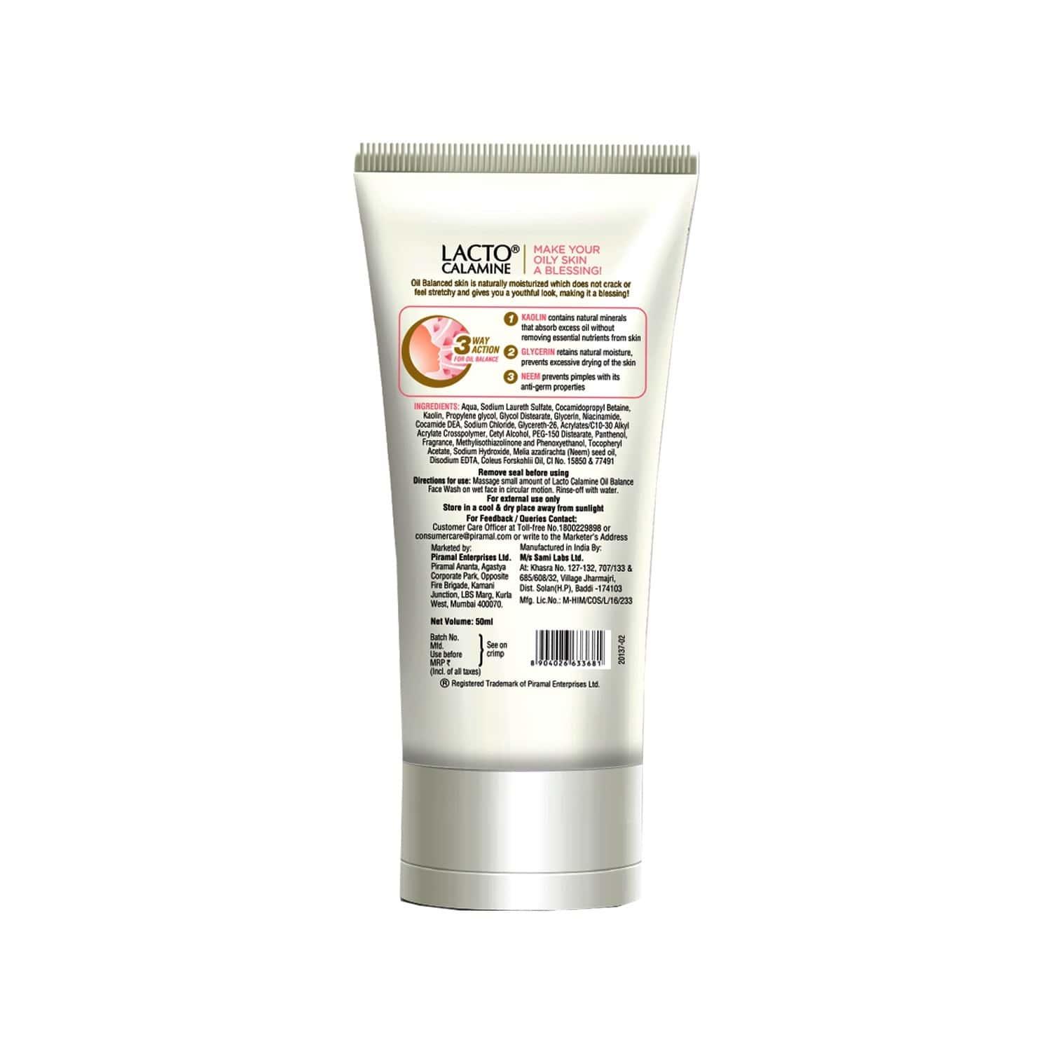 Buy Lacto Calamine Oil Balance Face Wash 50ml Online at Flat 18 OFF