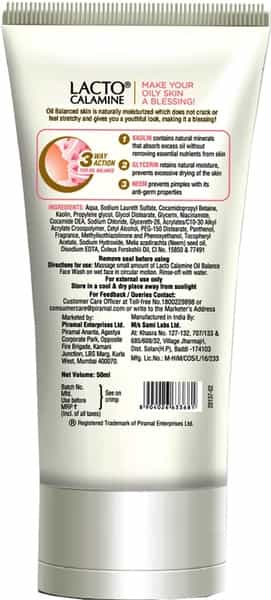 Lacto Calamine Oil Balance Face Wash - 50Ml