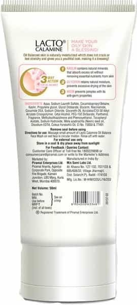 Lacto Calamine Oil Balance Face Wash - 50Ml