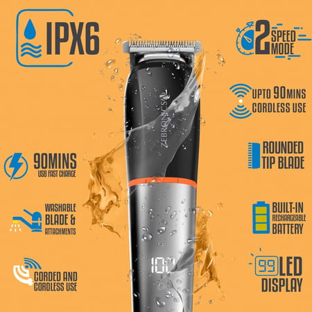 Zebronics Zeb-Ht102 Cordless/Cord Trimmer With Up To 120mins Backup(Black)