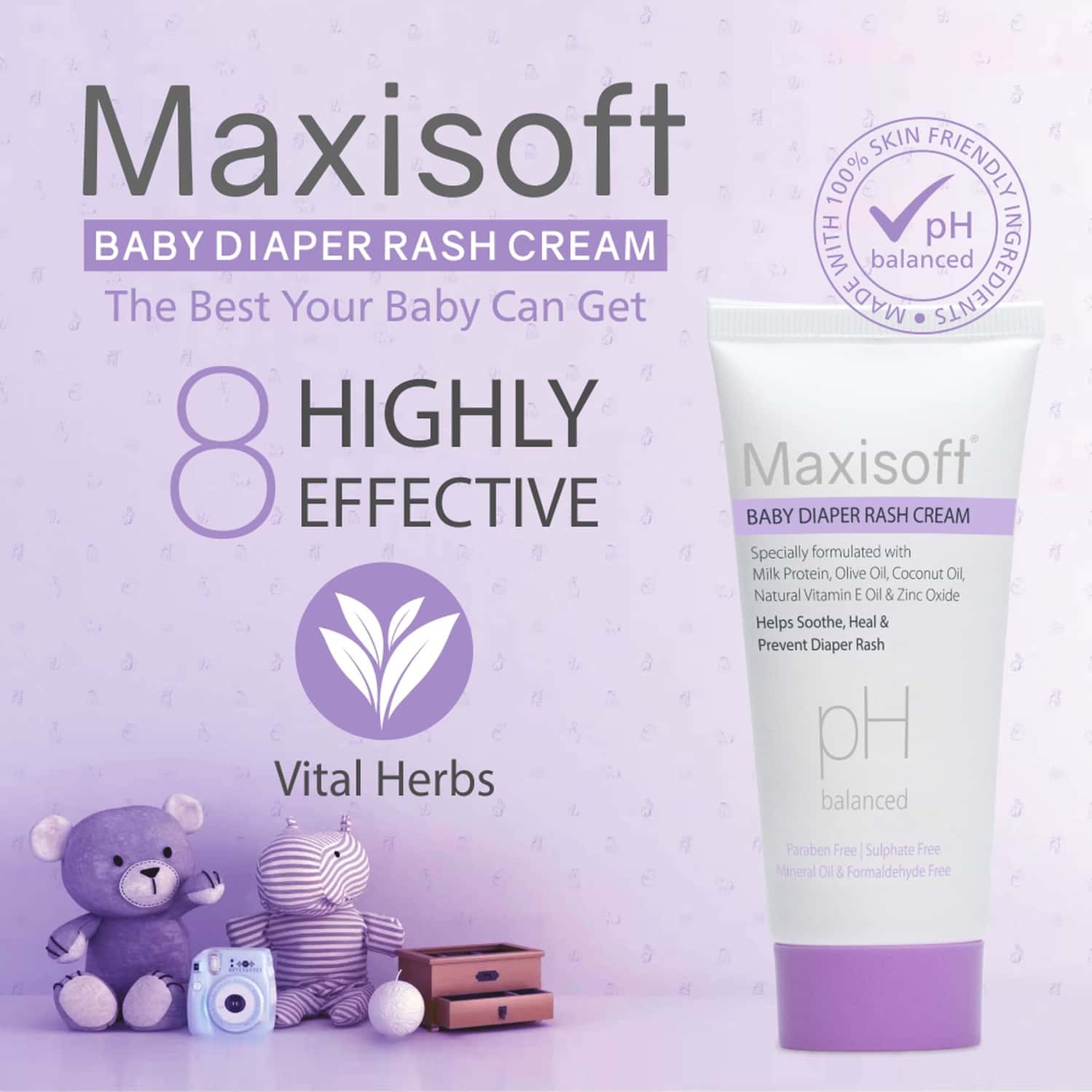 Buy MAXISOFT BABY DIAPER RASH CREAM 50 GM WITH CALENDULA & WITCH