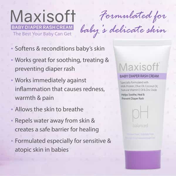Maxisoft Baby Diaper Rash Cream 50 Gm | With Calendula & Witch Hazel (Pack Of 4)