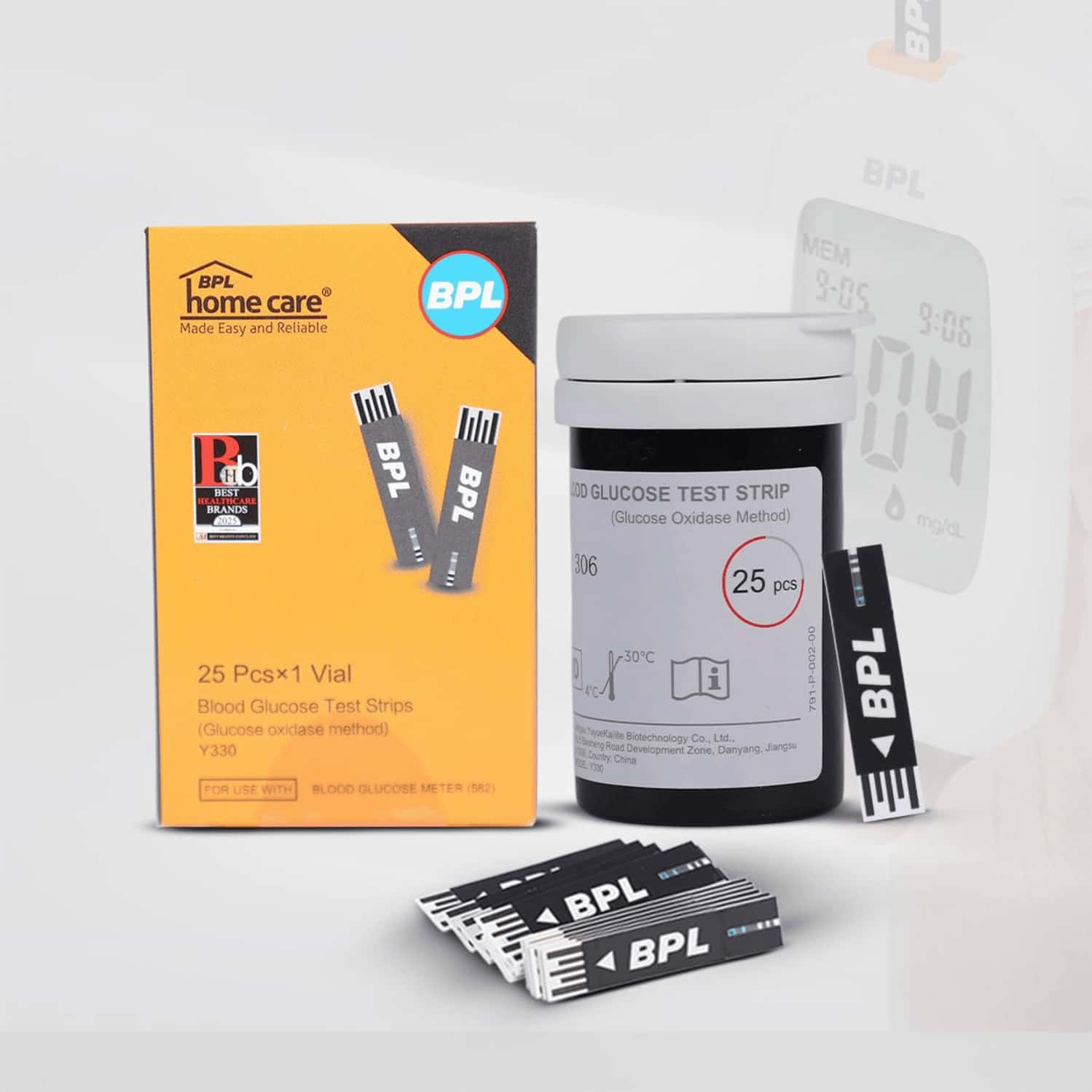 Bpl Medical Technologies Blood Gluco Test Strips | Bottle Of 25 Test Strips - Black