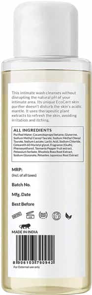 Sirona Natural Ph Balanced Intimate Wash With 5 Magical Herbs & No Chemical Actives - 100Ml