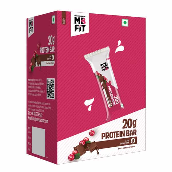 Muscleblaze 20G Protein Bar (Choco Cranberry | Pack Of 6) | Protein Blend